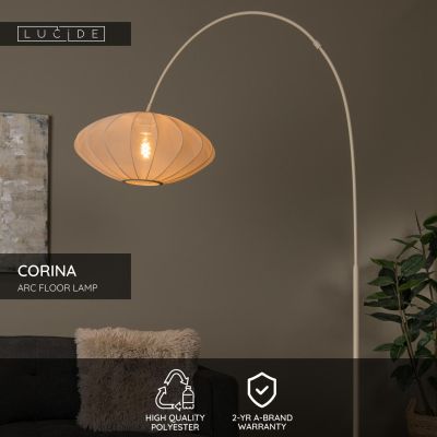 Lucide CORINA - Stojacia lampa Oblúková - 1xE27 - Krémová